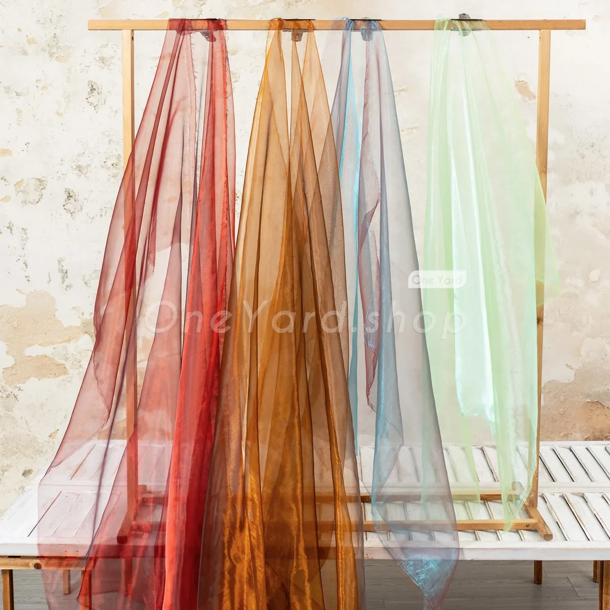 iridescent green organza fabric for fashion dress