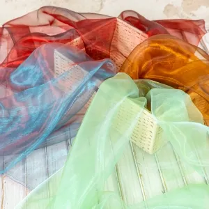 shimmering brown organza dress fabric