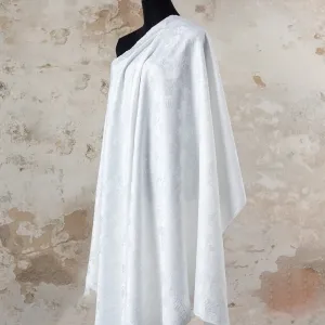 off white wrinkled rough thick floral jacquard fabric