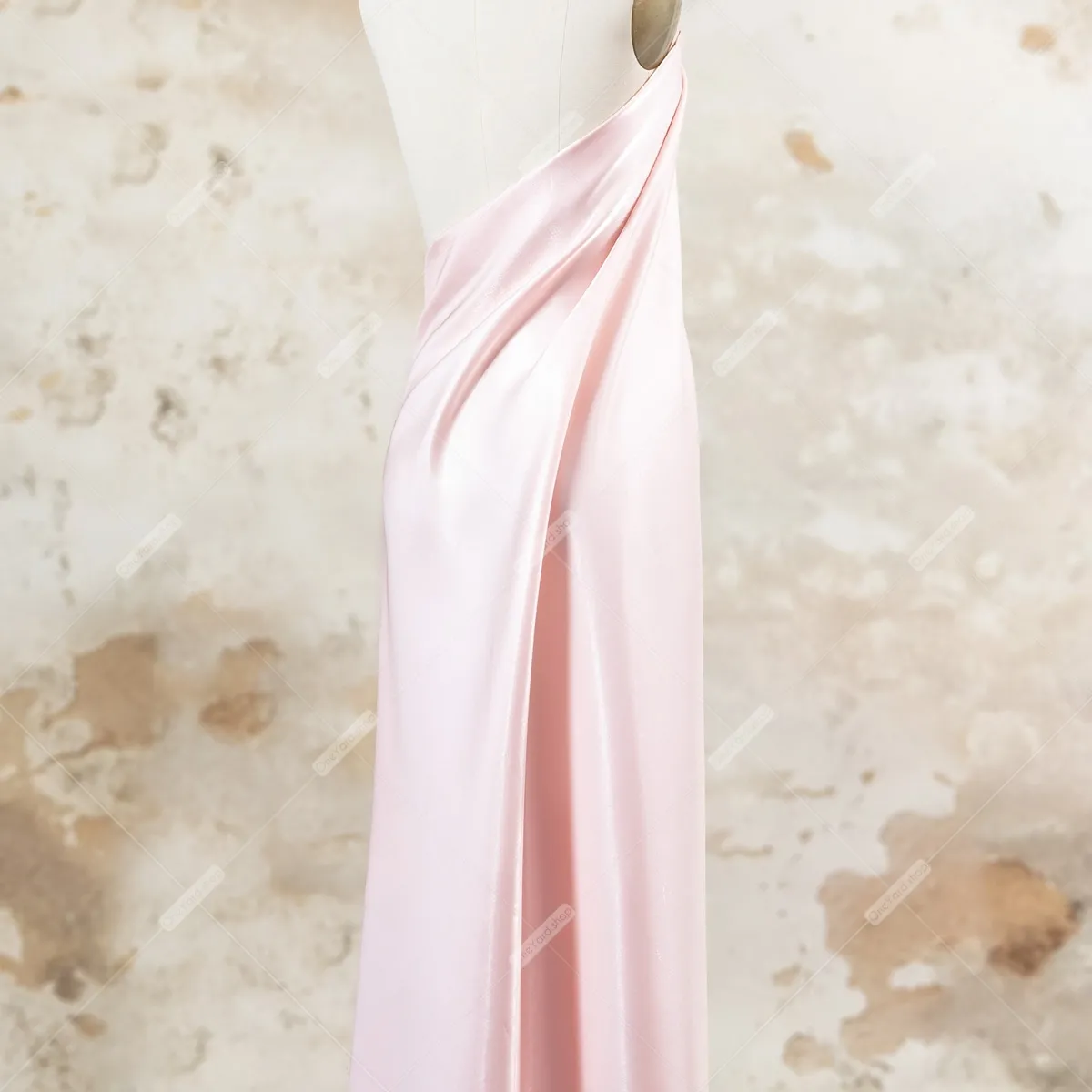 Water Shine Ultra gloss Pearl Pink Satin Dress Fabric OneYard