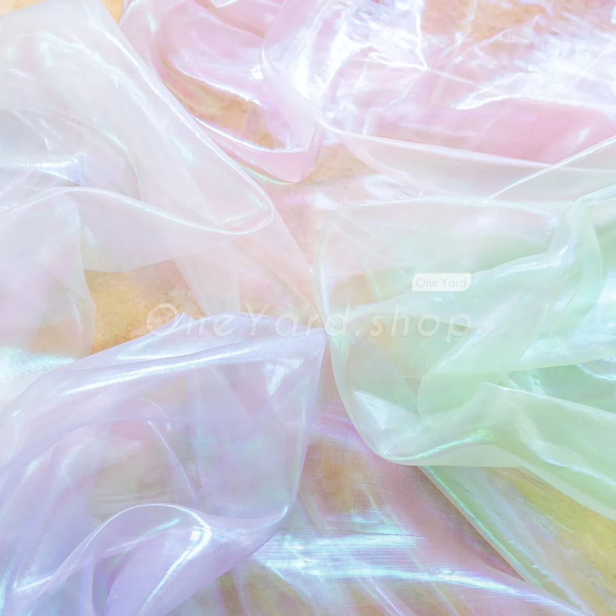 liquid glass iridescent organza fabric