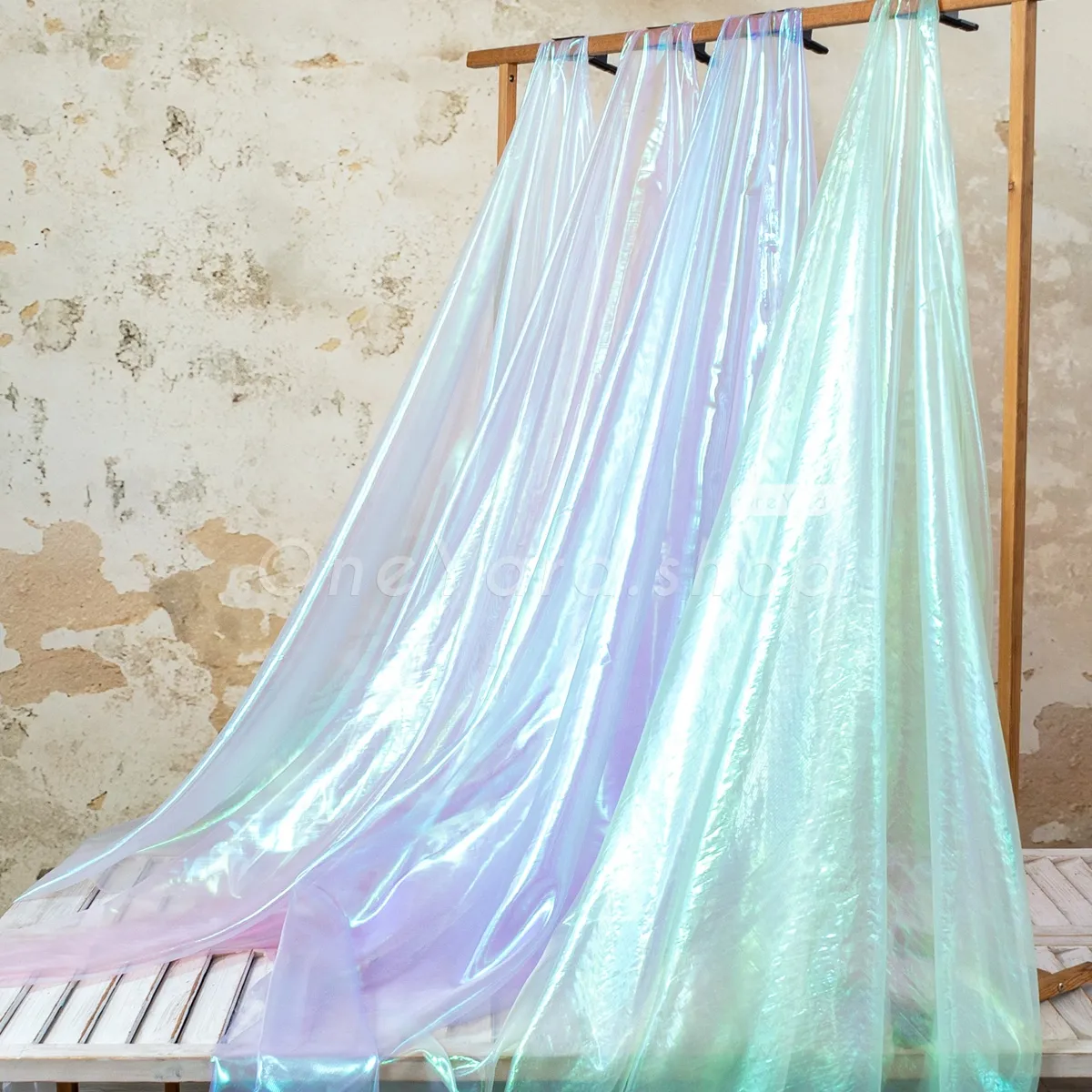 stunning aurora borealis iridescent organza fabric