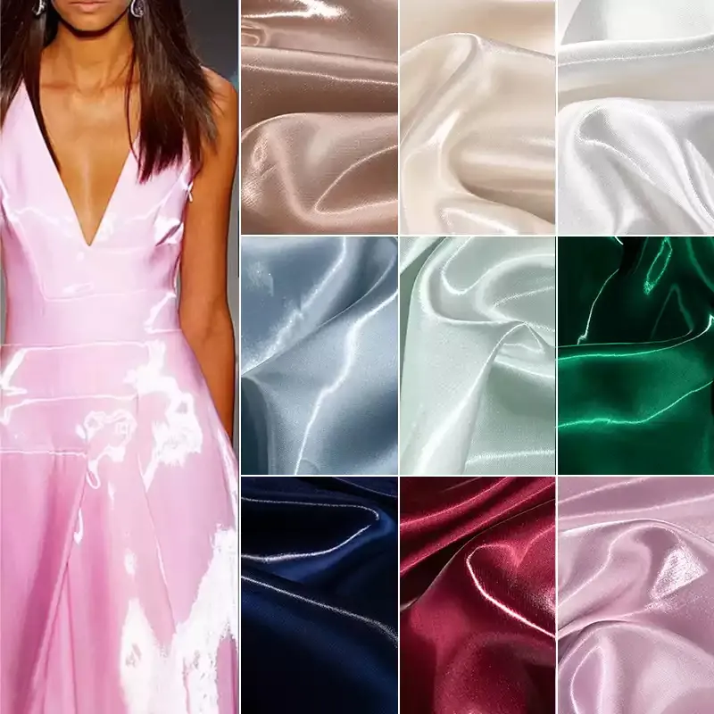 luxurious liquid fluid high shine glossy satin fabric