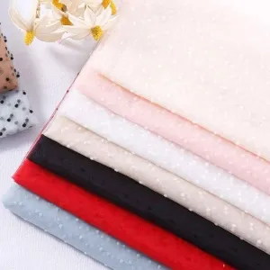 raised polka dot flocked soft mesh fabric by the yard