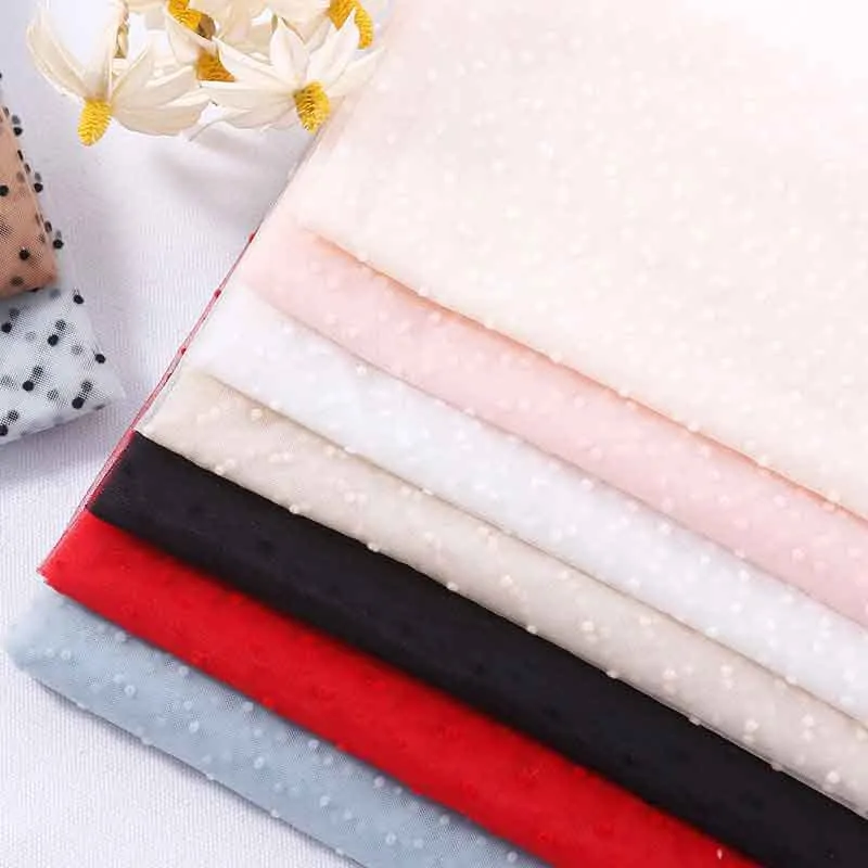 raised polka dot flocked soft mesh fabric by the yard raised polka dot flocked soft mesh fabric by the yard