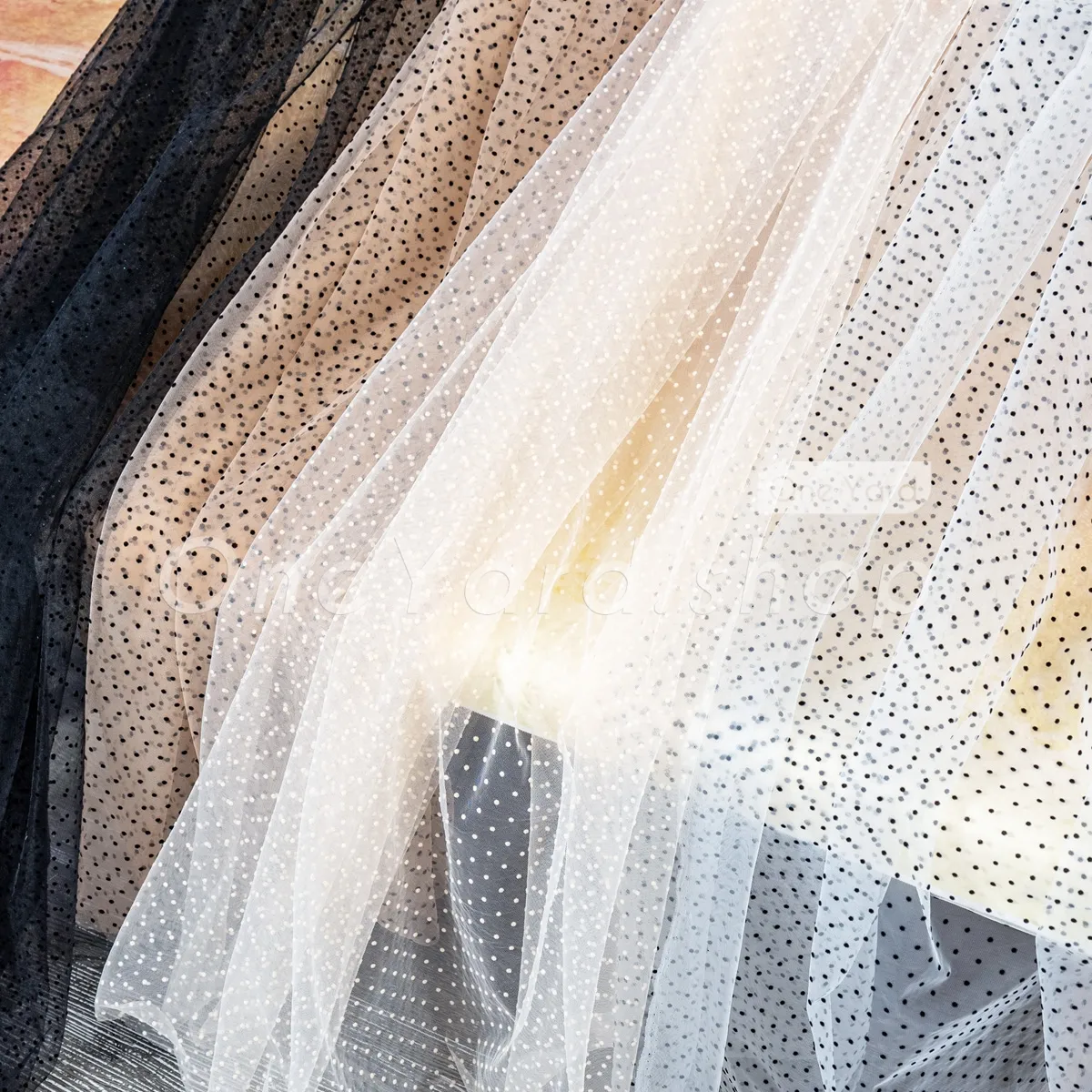 tiny polka dot flocked sheer mesh fabric tiny polka dot flocked sheer mesh fabric