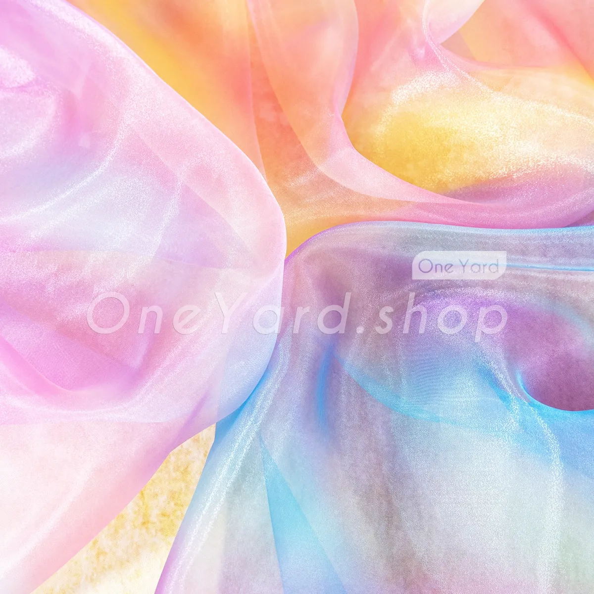 ombre rainbow sheer organza fabric