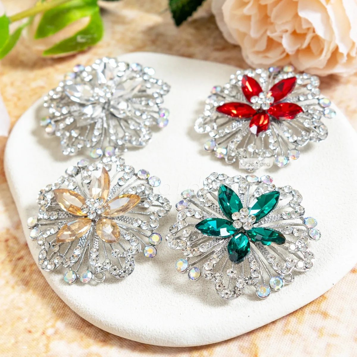sparkly alloy and rhinestone flowers sparkly alloy and rhinestone flowers