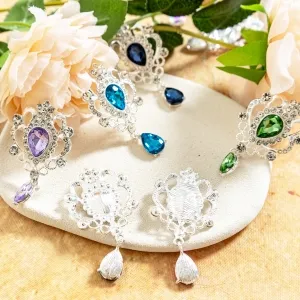 teardrop rhinestones silver alloy embellishments