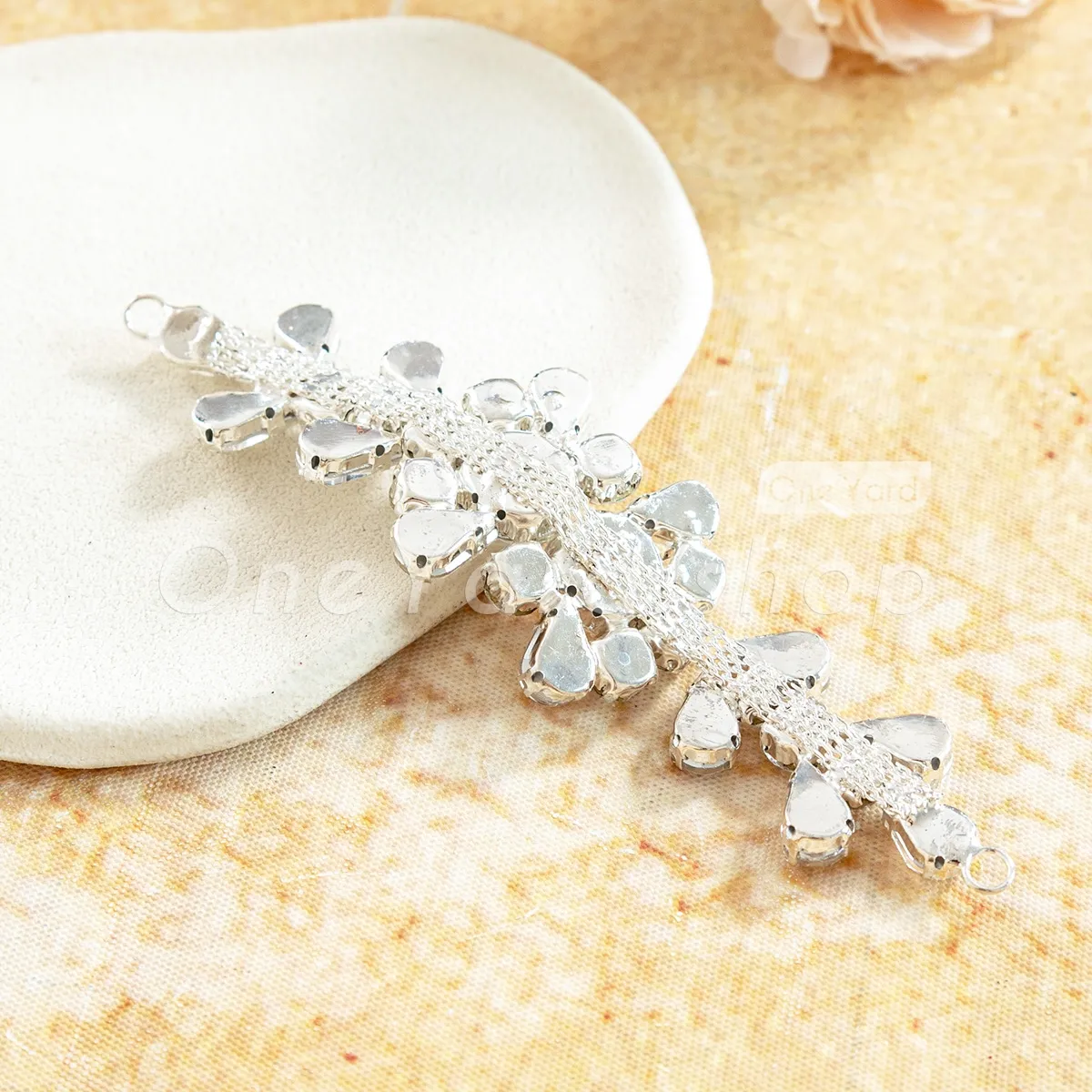 faceted glass rhinestone floral applique faceted glass rhinestone floral applique