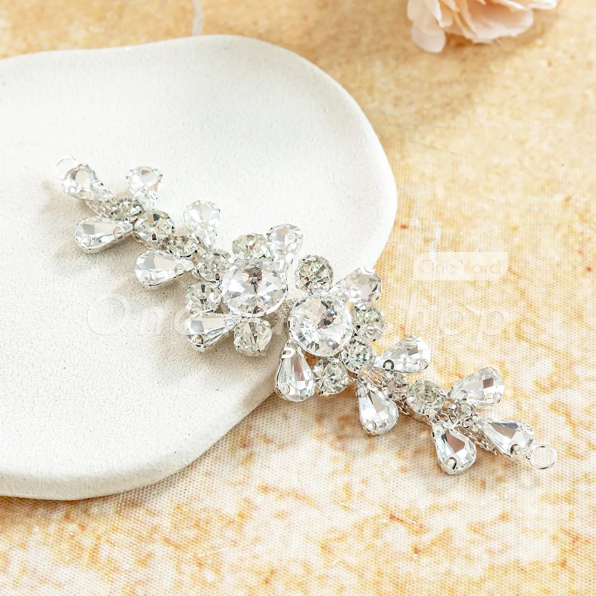 premium faceted clear glass rhinestone floral applique premium faceted clear glass rhinestone floral applique