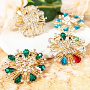 5cm crystal rhinestone butterfly brooch gold pin