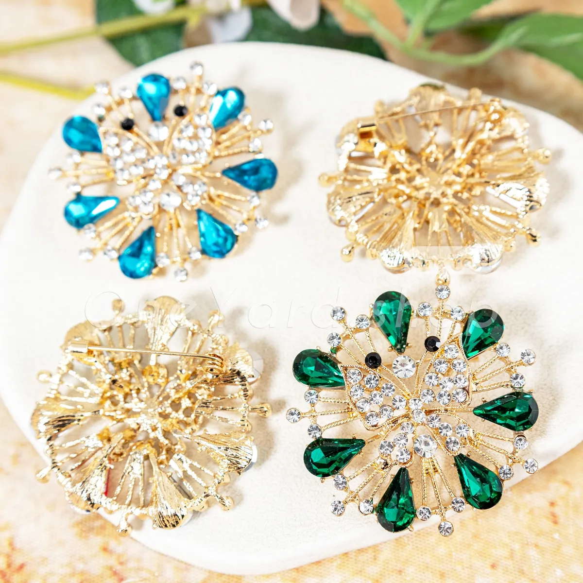sparkling clear crystals beaded gold metal butterfly flowers sparkling clear crystals beaded gold metal butterfly flowers
