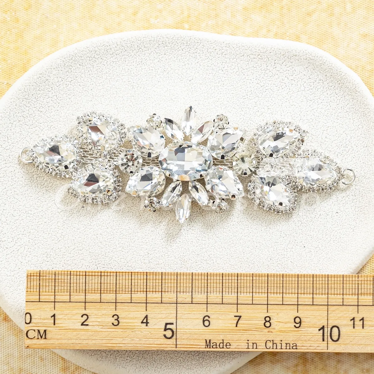 4x11cm crystal floral rhinestone applique 4x11cm crystal floral rhinestone applique