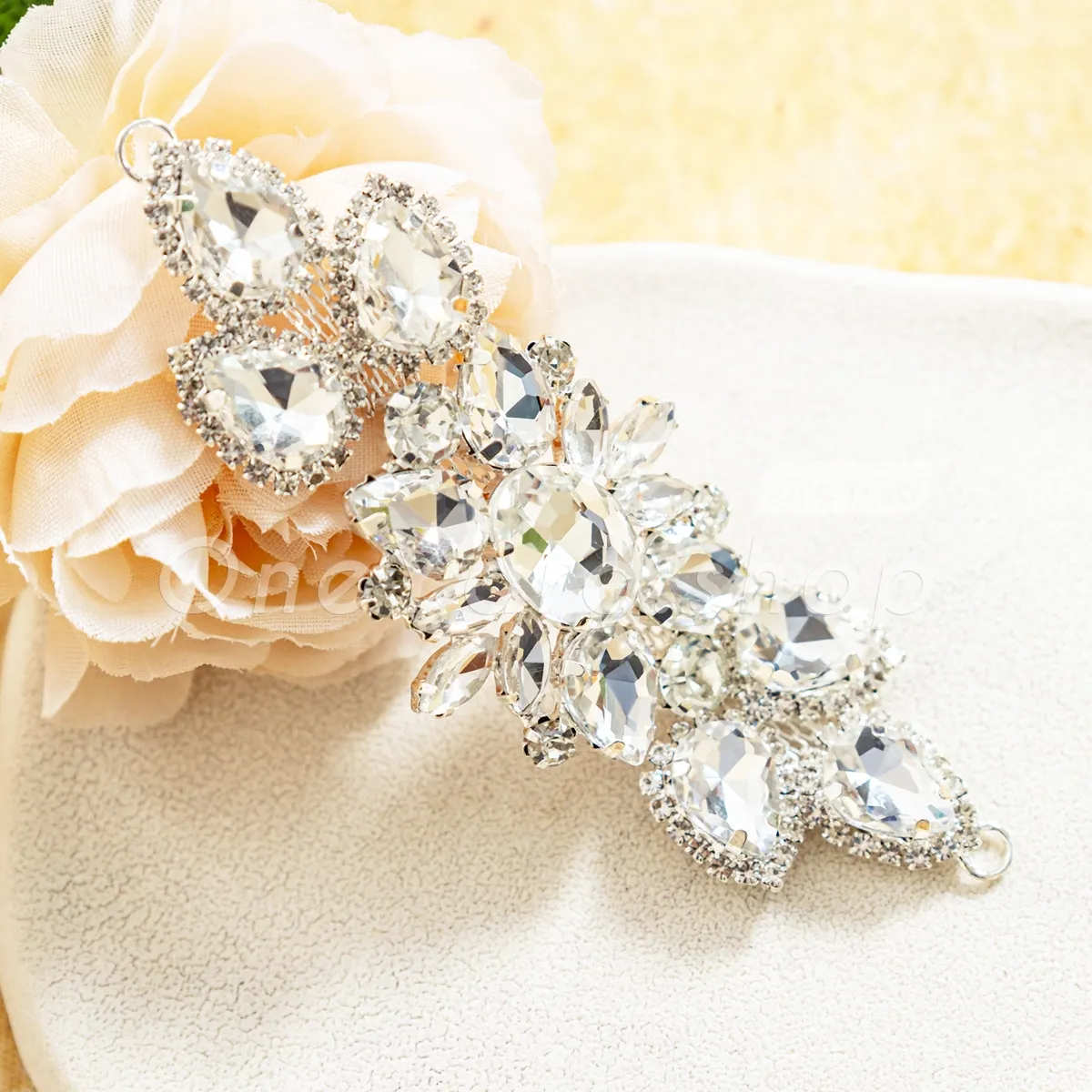 luxury clear crystal floral rhinestone applique motif luxury clear crystal floral rhinestone applique motif