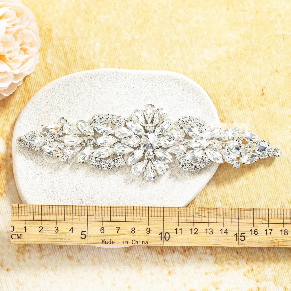 5x18cm clear crystal burst rhinestone applique motif 5x18cm clear crystal burst rhinestone applique motif
