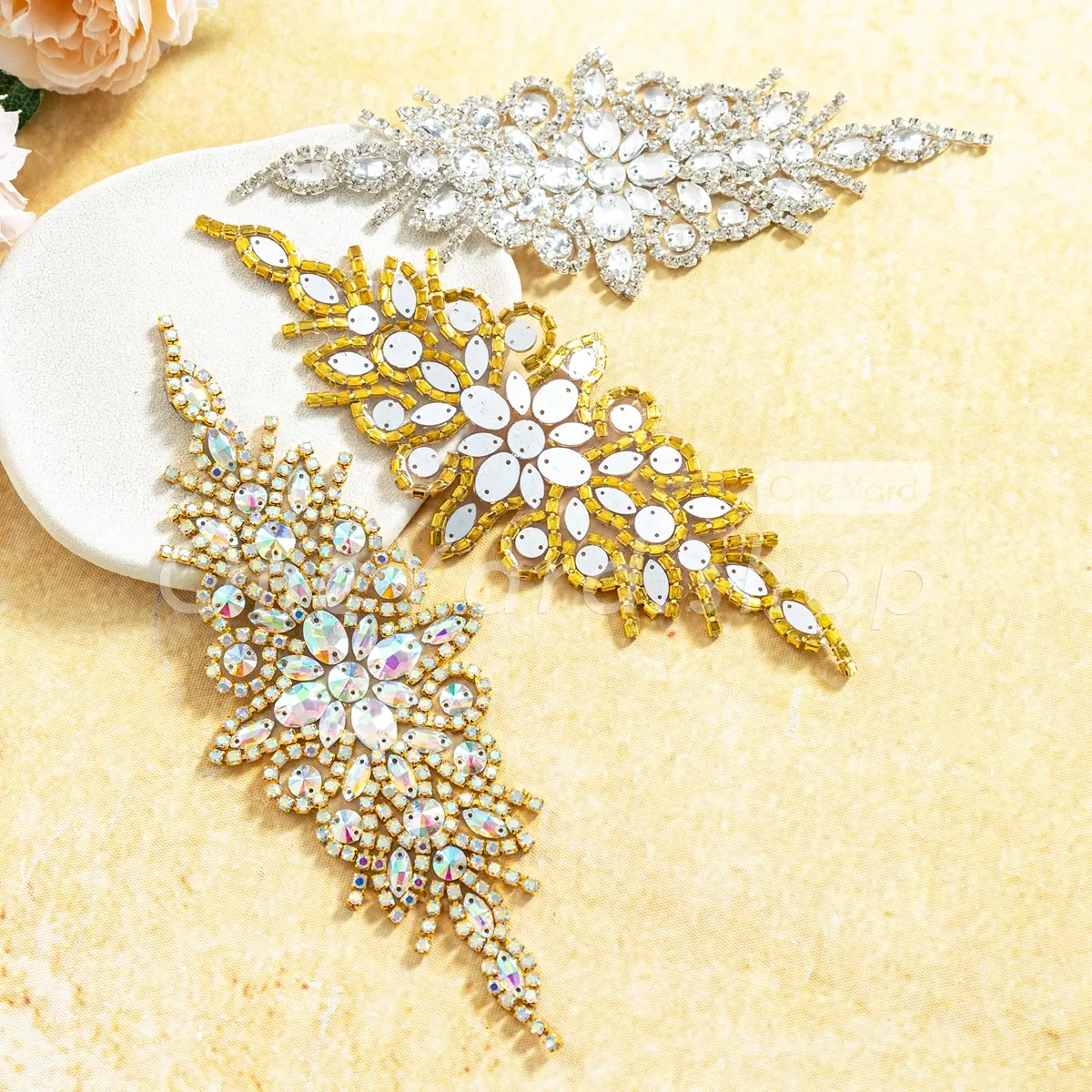dazzling crystal feathered rhinestone applique embellishment dazzling crystal feathered rhinestone applique embellishment