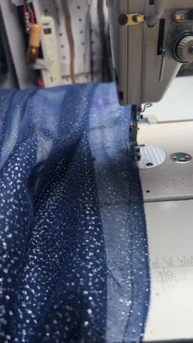 glitter navy tulle fabric