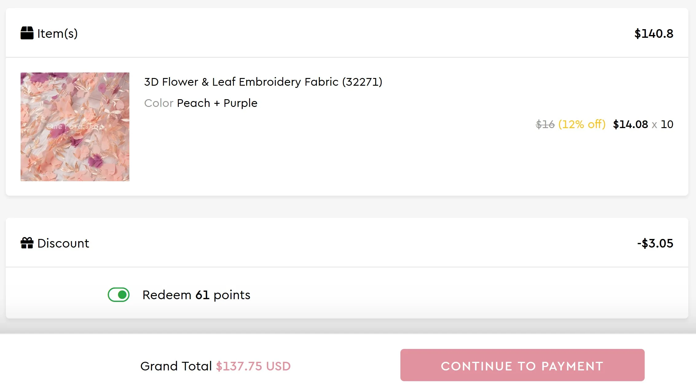 how to use point at checkout