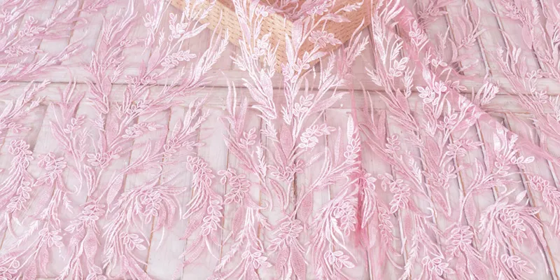 dyed pink lace fabric 1