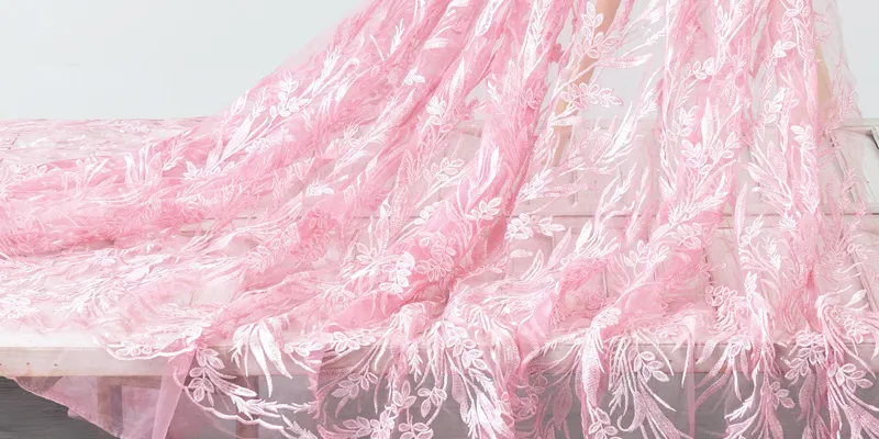 dyed pink lace fabric 2